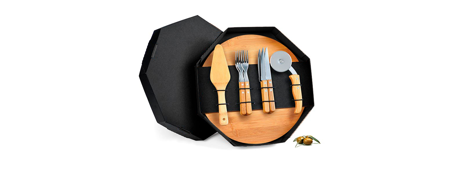 Kit Para Pizza Em Bambu 35 Cm