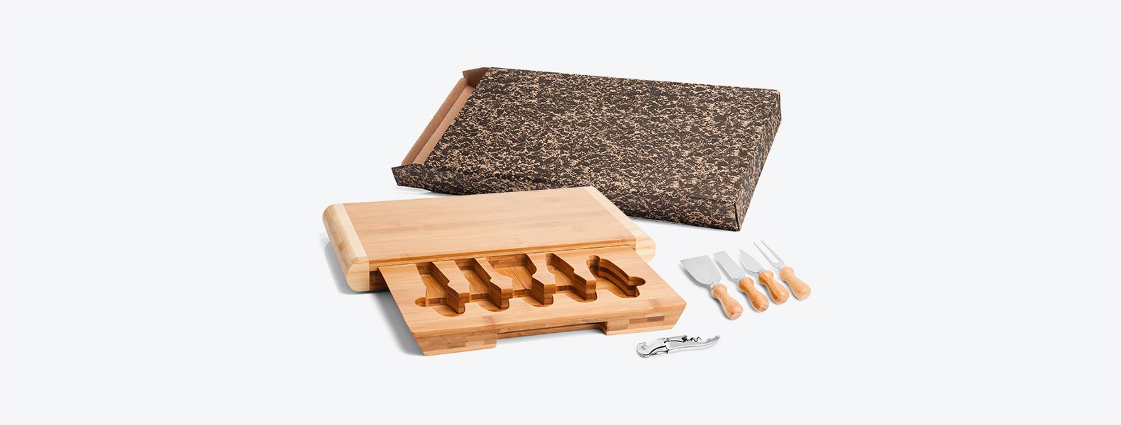 Kit Para Queijo Em Bambu