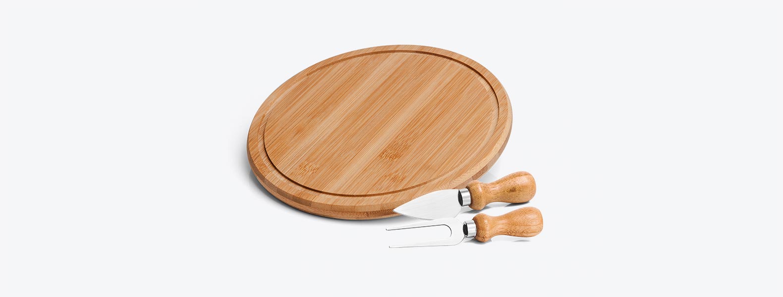 Kit Para Queijo Em Bambu / Inox