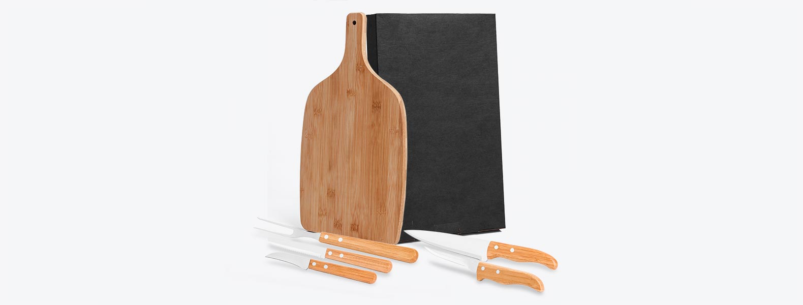 Kit Para Churrasco Em Bambu / Inox