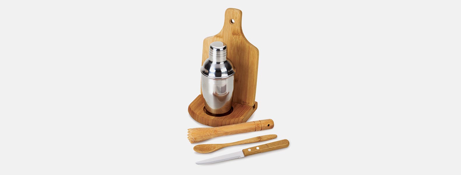 Kit Para Caipirinha Em Bambu Com Coqueteleira