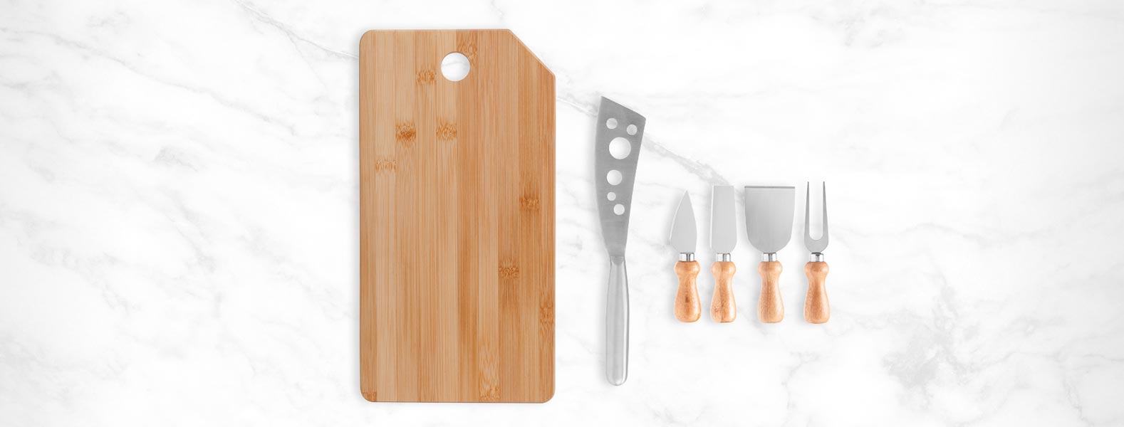 Kit Para Queijo Em Bambu / Inox Oregon