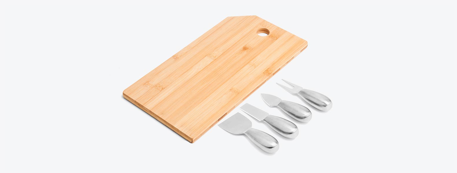 Kit para Queijo Em Bambu / Inox