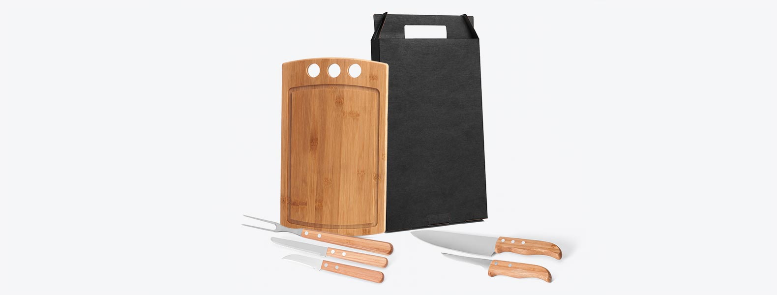 Kit Para Churrasco / Cozinha Em Bambu / Inox