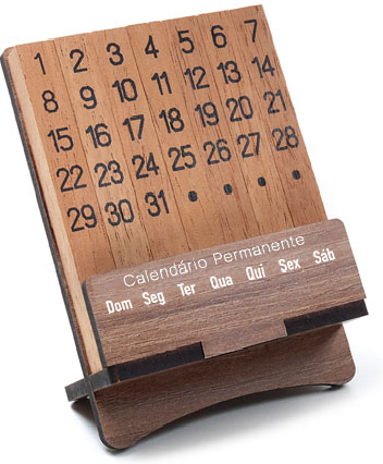 CALENDÁRIO PERMANENTE DE MADEIRA